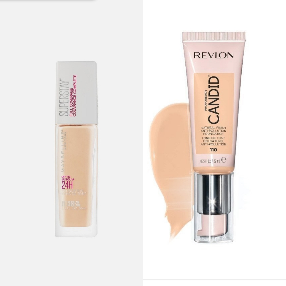 Revlon Photoready Maybelline SuperStay Foundation Bundle 110 Porcelain